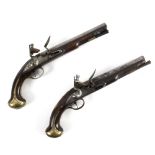 Two brass mounted flintlock pistols, Griffin, Bond St, London,