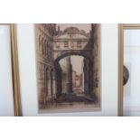 Edward W Sharland (1884-1967)/Bridge of Sighs, Venice, etching in colours,