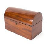 A Victorian mahogany domed tea caddy