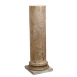 A 19th Century simulated Siena marble scagliola column on white socle and square base,