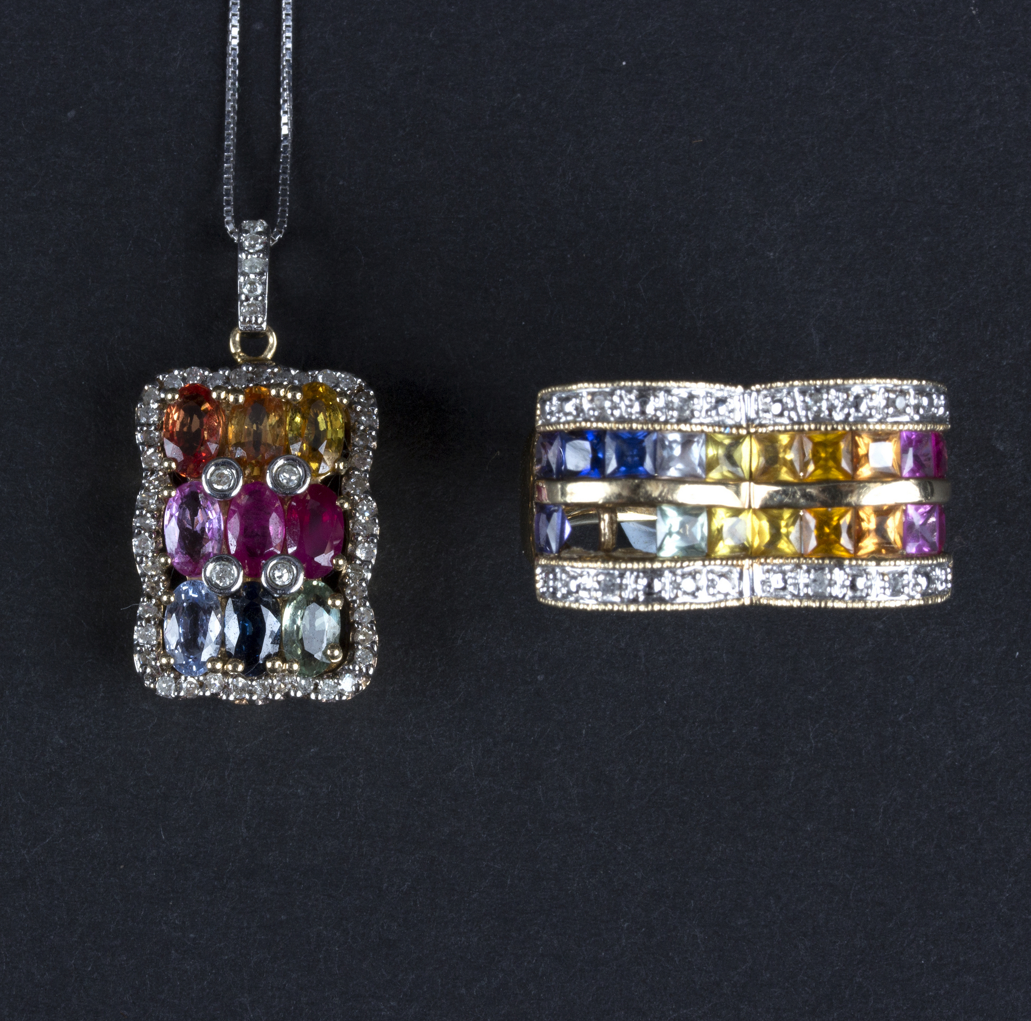 A multi-gem pendant by R Klein,