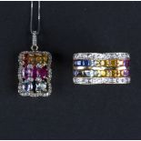 A multi-gem pendant by R Klein,