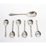 A silver dessert service, EV, Sheffield 1933, of seven pieces with shell bowls,