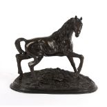 A bronze figure of a prancing horse, after P J Mene,