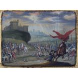 Flemish School circa 1680/Crusaders outside Jerusalem/oil on copper panel, 6cm x 8.