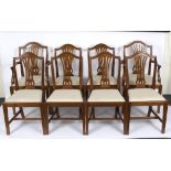 Eight 18th Century style mahogany dining chairs,