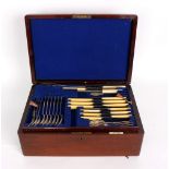 A canteen of plated flatware, Walker & Hall, minor losses,