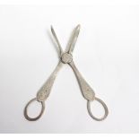 A pair of silver grape scissors, London 1900,