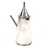 A silver tapered hot water pot, Daniel & John Wellby, London 1902,