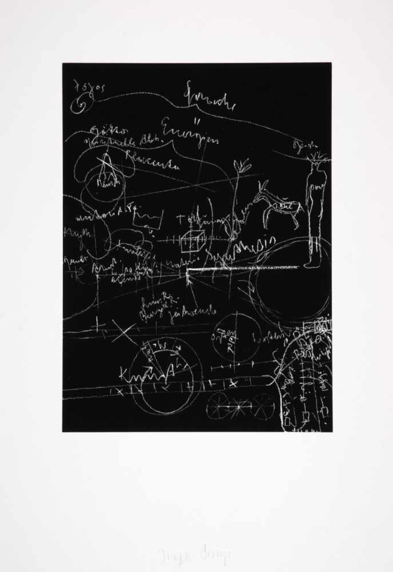 Joseph Beuys. Tafel I, II [und] III.Drei Serigraphien. 1980. 85,5 : 60,7 cm. Signiert. Je eins von - Image 2 of 3