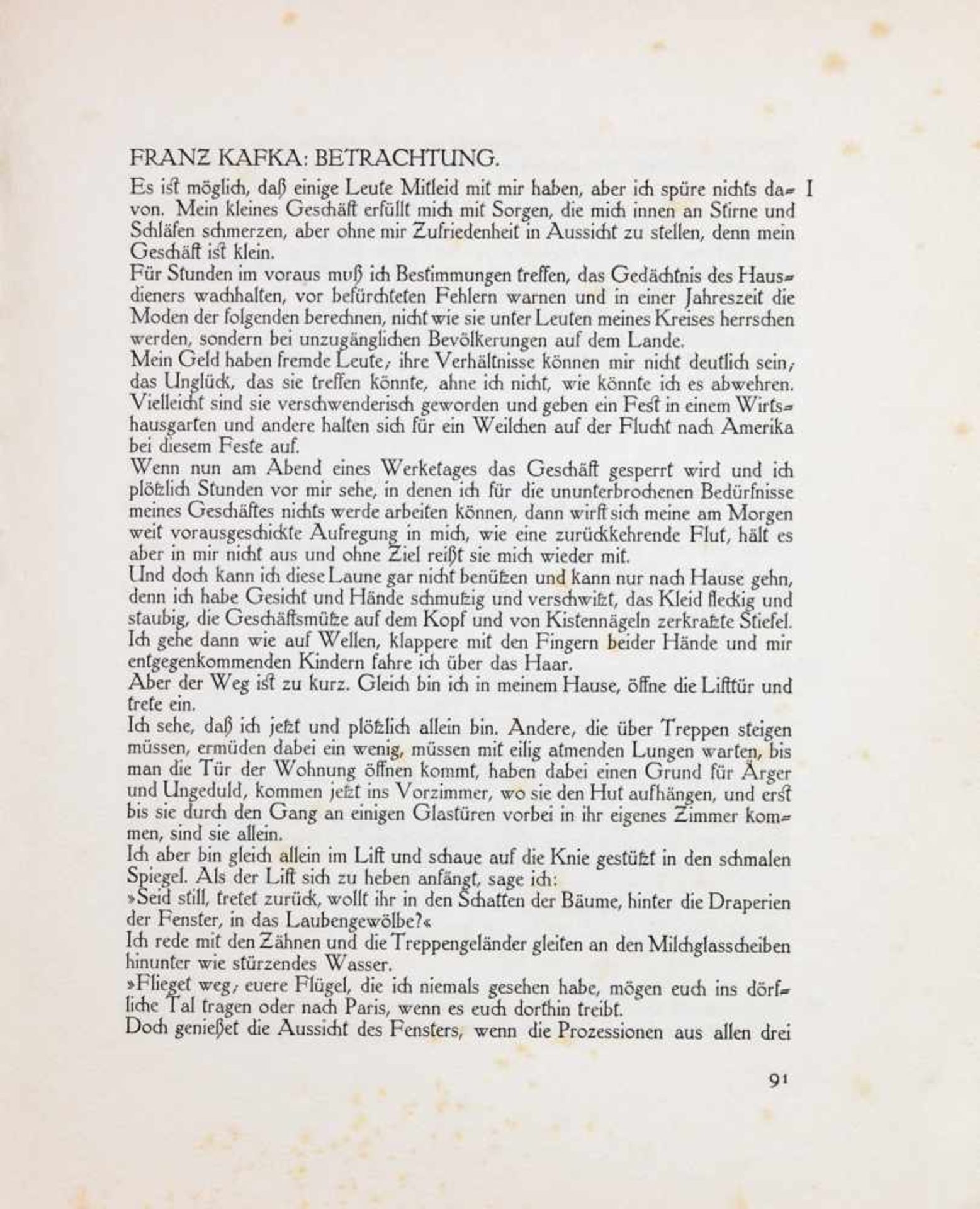 Franz Kafka. Betrachtung.In: Hyperion. Eine Zweimonatsschrift. München, Hans von Weber 1908.