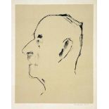 Marino Marini. Bildnis Thomas Mann.Farbige Lithographie. 1955. 33,5 : 26,5 cm (55 : 45 cm).