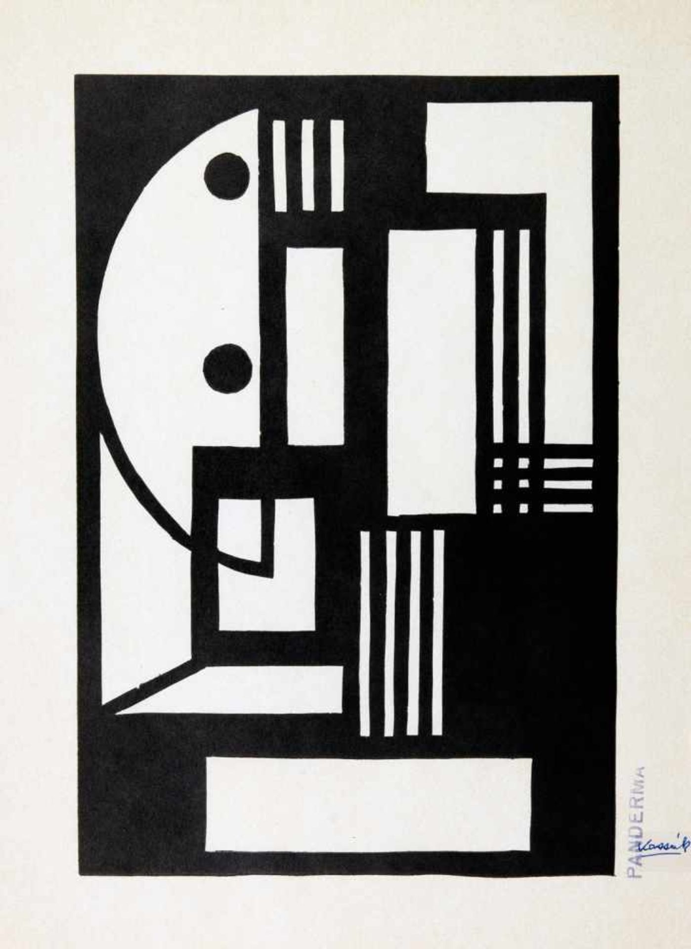 Lajos Kassàk. Bildarchitektur.Zehn Linolschnitte und eine Farbserigraphie. 1922/1965. 30,5 : 30,0 - Image 4 of 4