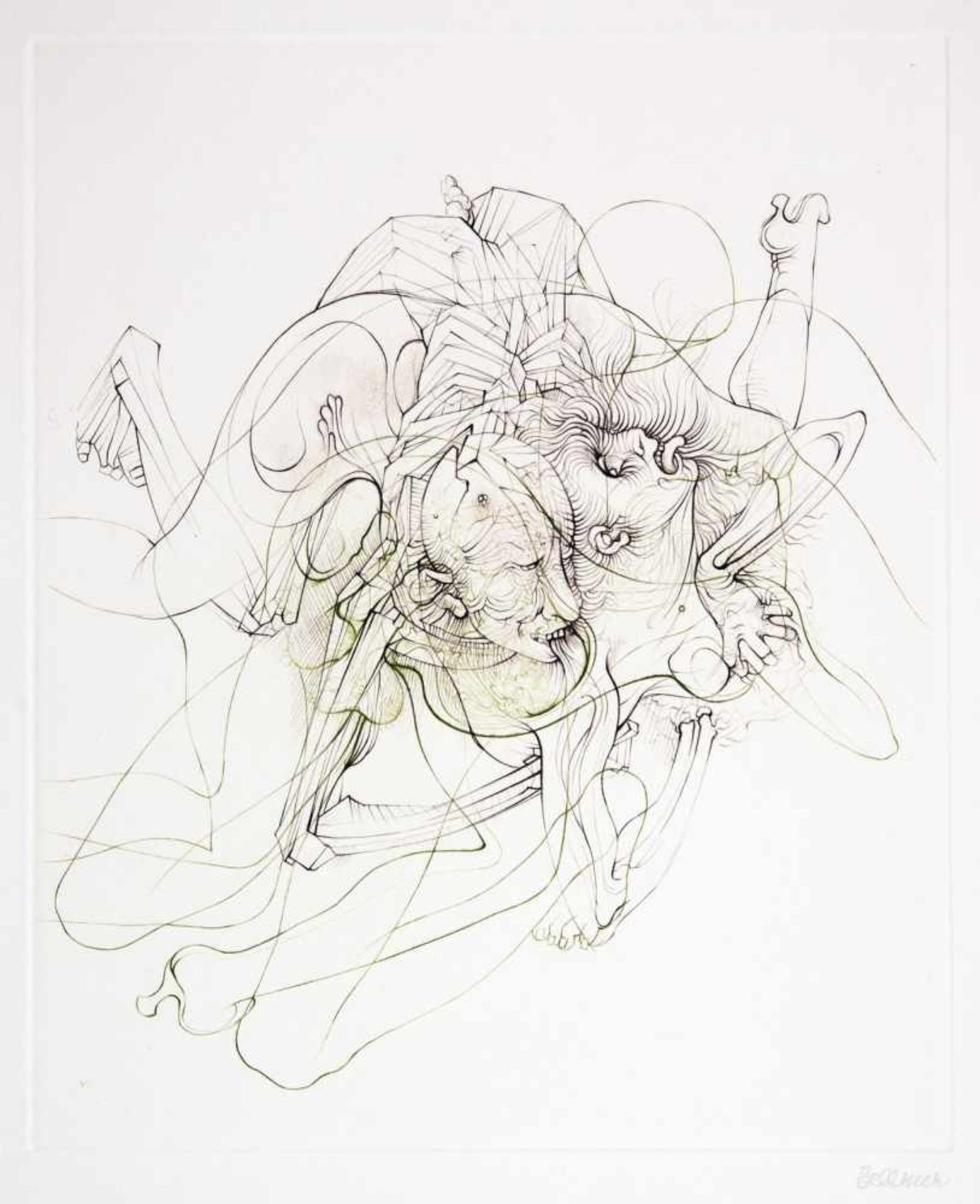 Hans Bellmer. Petit traité de morale.Zehn zweifarbige Radierungen. 1968. 38,0 : 28,5 cm. Signiert.