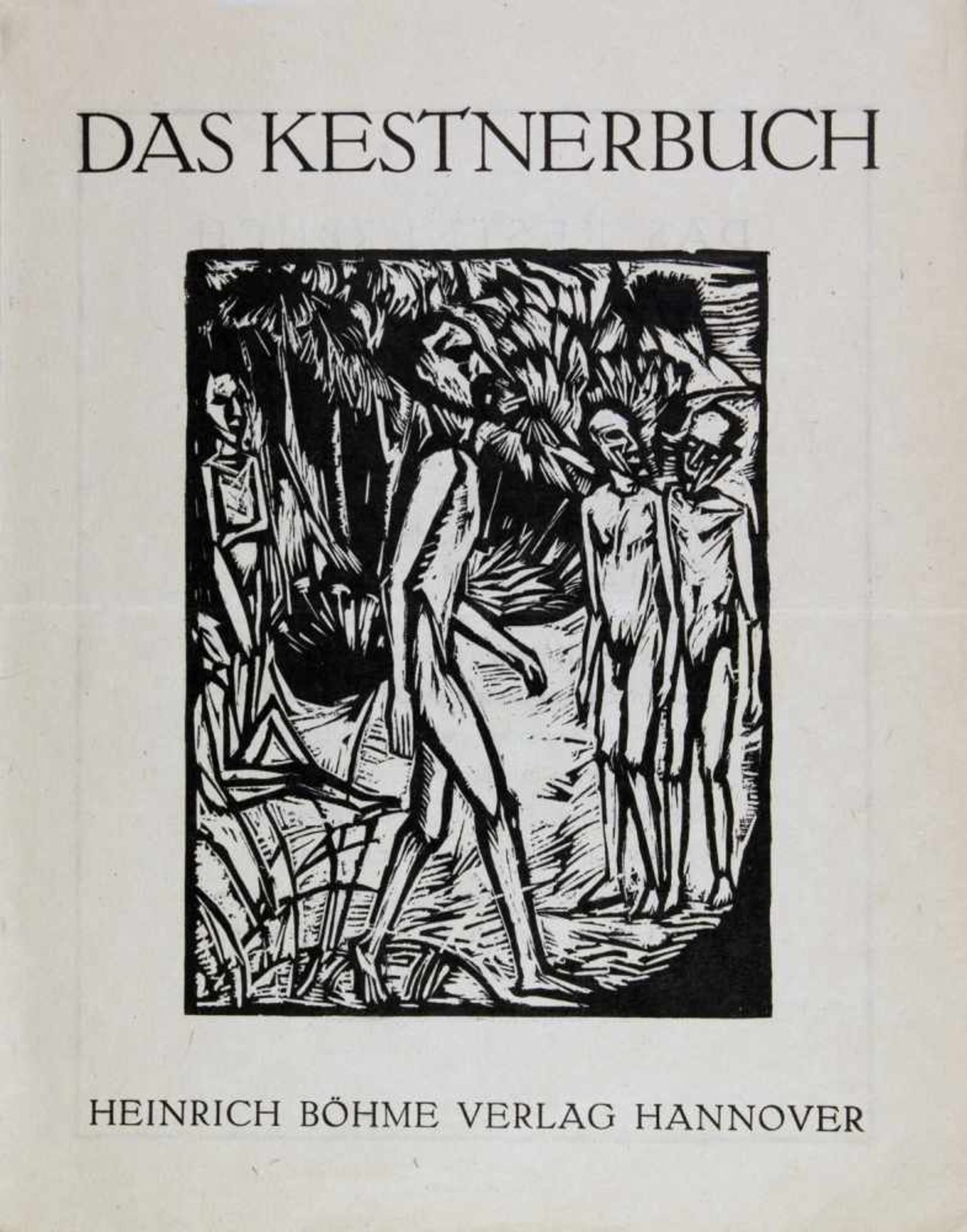 Erich Heckel. Männer am Strand.Holzschnitt. 1919. 17,5 : 13,4 cm. Gedruckt vom Originalstock. -