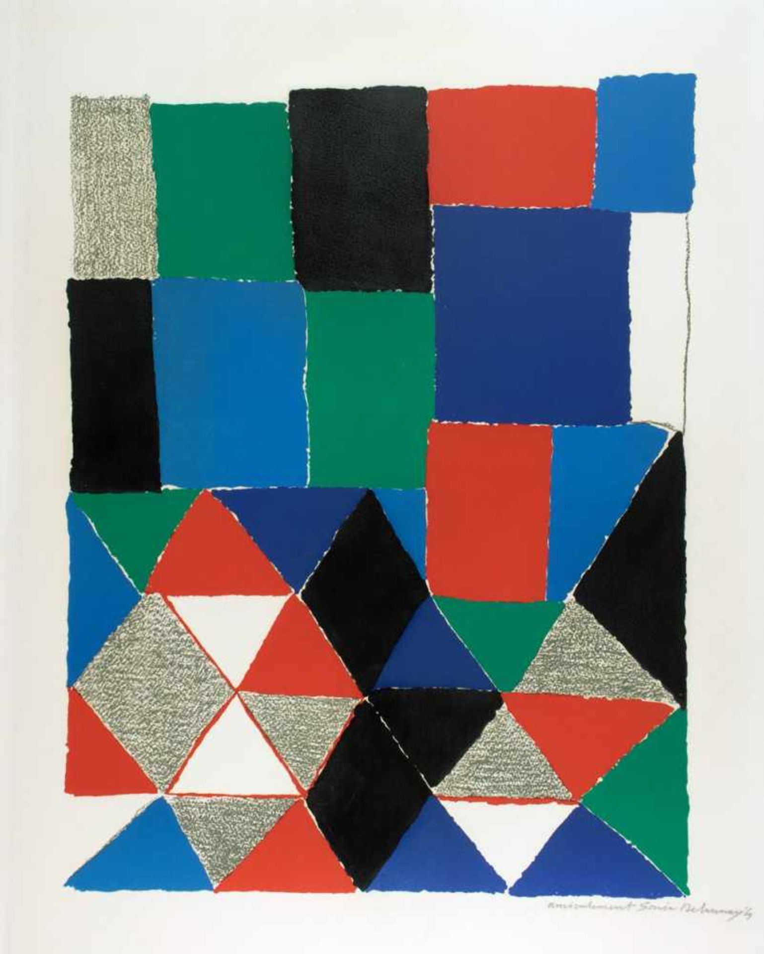 Sonia Delaunay-Terk. Scottish. Farblithographie. 1969. 56,8 : 42,9 cm (75,7 : 55,7 cm). Signiert