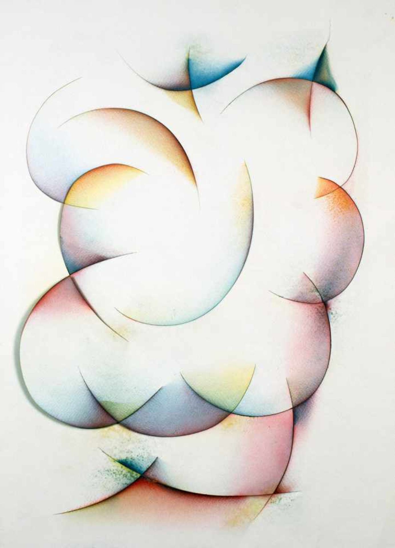 Emmett Williams. Lichtskulptur / First state. Farbiges Airbrush auf Papierschnitten. 1989. 40,4 : - Image 2 of 2