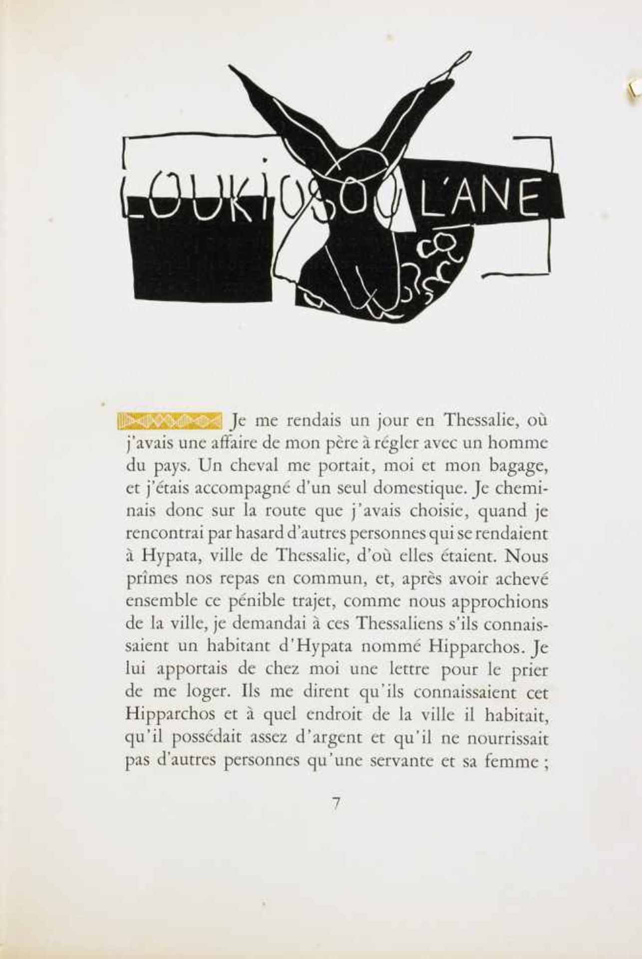 Henri Laurens - Lukian von Samosata. Loukios ou l'ane. Bois originaux de Henri Laurens. Paris, - Image 3 of 4