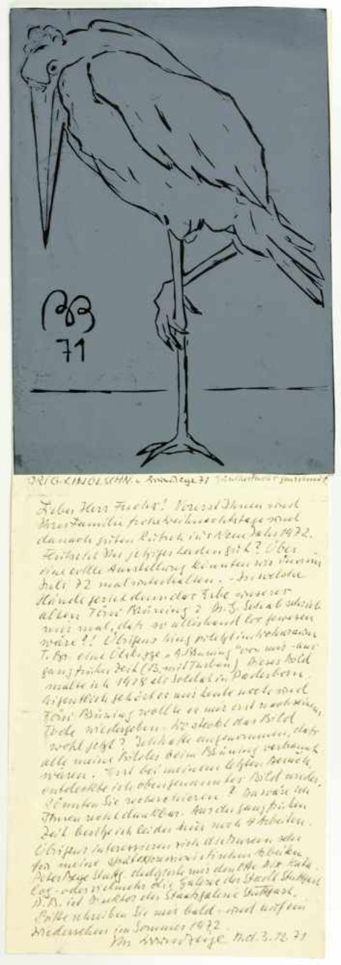 Künstler und Schriftsteller des 20. Jahrhunderts. 24 eigenhändige Briefe und Postkarten, alle mit - Image 3 of 6