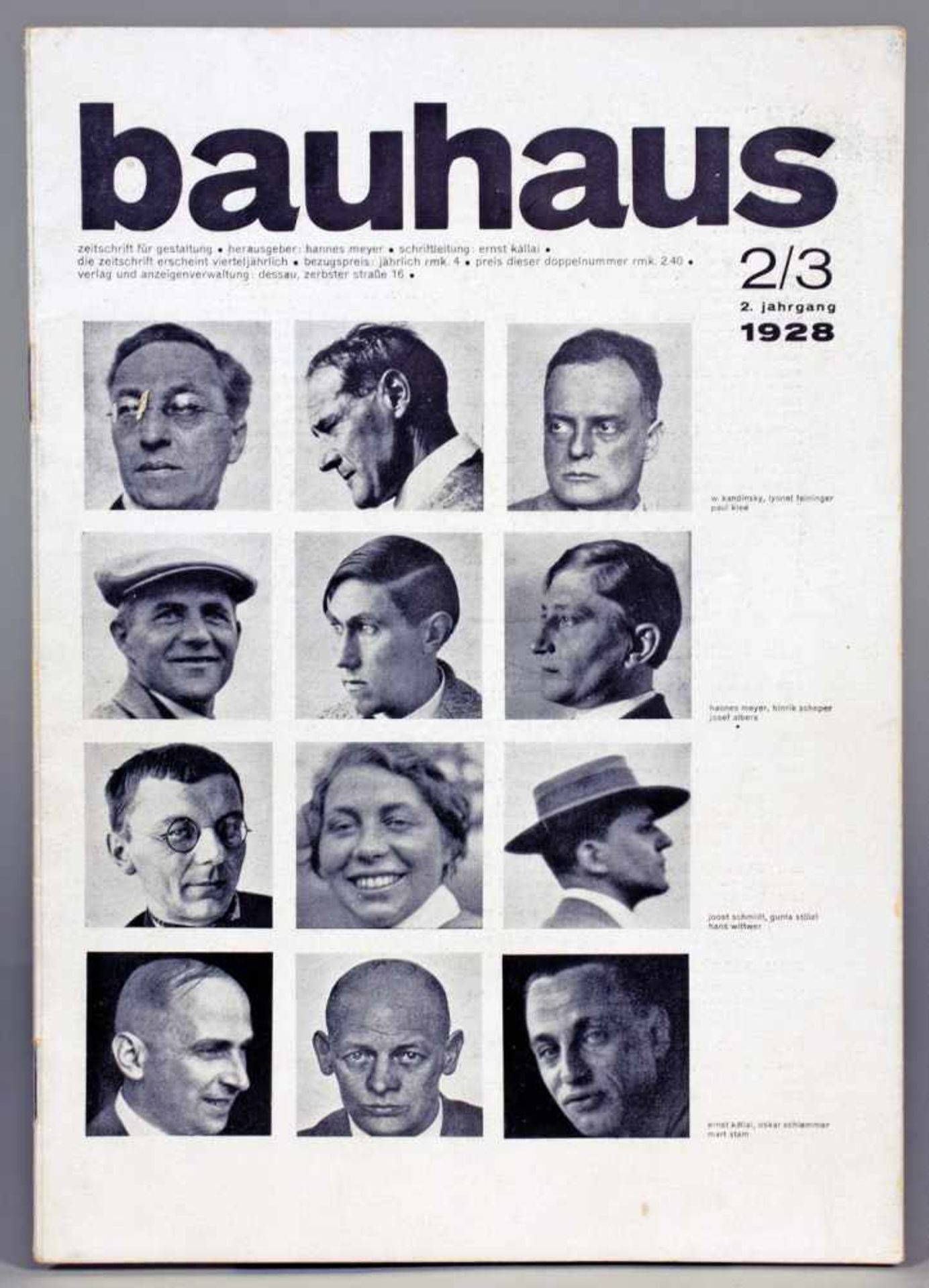 Bauhaus. Zeitschrift für Gestaltung. Herausgeber: Hannes Meyer, Schriftleitung: Ernst Kállai. [Heft]