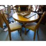 MODERN ROUND KITCHEN TABLE + 4 CHAIRS