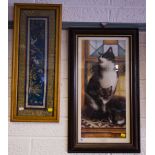 SILK PANEL, PRINT OF CATS,