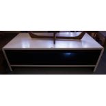 WHITE 2 TIER MODERN COFFEE TABLE