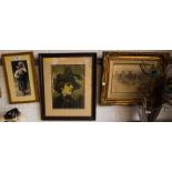 SET OF 4 GILT FRAME PRINTS + 3 PRINTS