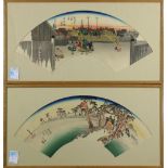 (lot of 2) Utagawa Hiroshige (Japanese, 1797-1858), 'Nihonbashi' and 'Yoshiwara' from the '53