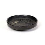 San Ildefonso blackware footed bowl, the interior having geometric design, rising on a footed