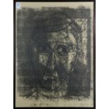 Robert Ault (American, 1936-2008), Male Face, carborundum print, pencil signed lower right,