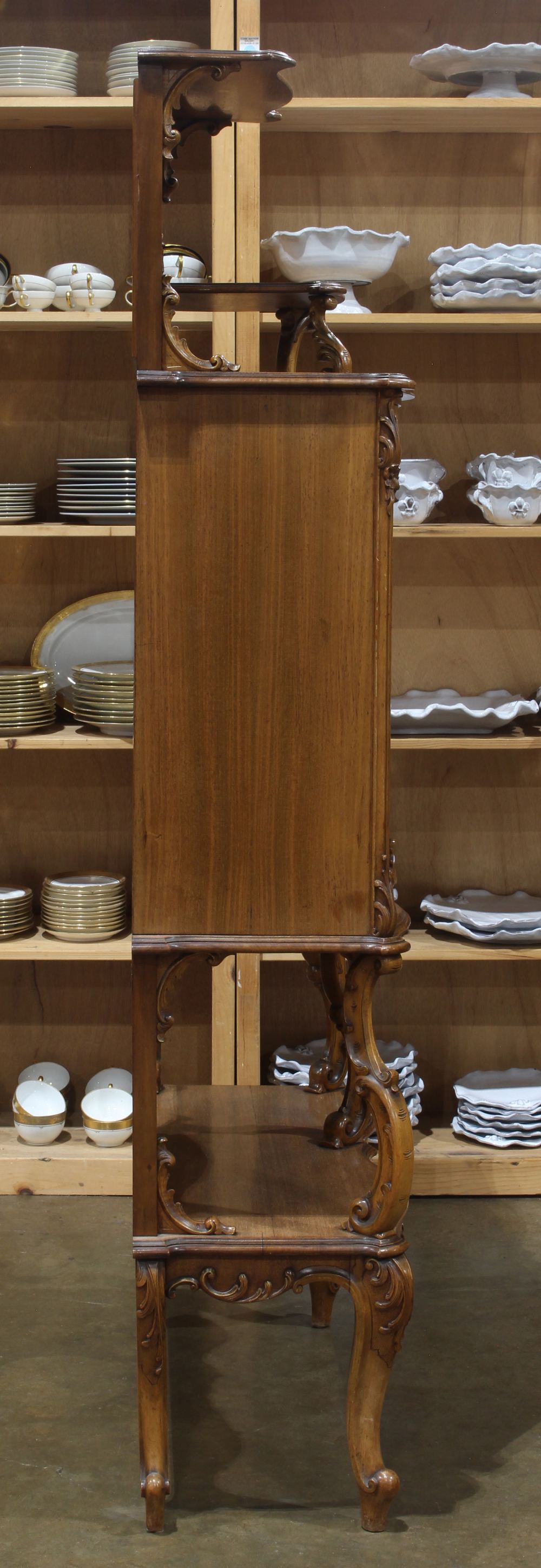 Victorian side-by-side, the tiered form next to the single painted cabinet door depicting a courting - Image 4 of 7