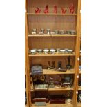 (lot of 50) Six shelves of decorative items, including corals, selection of doucai porcelain cups;