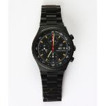 Porsche design blackened stainless steel Chronograph wristwatch Dial: black, round, luminous