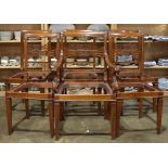 (lot of 6) Edwardian dining chair frame group, consisting of an arm chair, together with (5) side