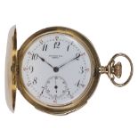 Touchon & Co 14k yellow gold hunting case minute repeater pocket watch Dial: round, white, black