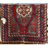 Armenian Karabagh inscribed carpet, 3'5" x 5'8" (wear)