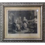 Louis XVI and Marie Antoinette in the Prison of the Temple, 1792, stipple/mezzotint/engraving, print