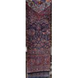 Persian Kashan carpet fragment, 1'7" x 10'2"