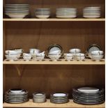 (lot of 95) Three shelves of Rosenthal porcelain table service, executed in the "Eminence Cobalt