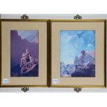 (lot of 3) After Maxfield Parrish (American, 1870-1966), Dream State Portraits, reproduction prints,