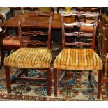 Pair of Chippendale style side chairs, having a serpentine crest rail and pierced horizontal splats,