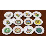 (lot of 12) Porcelaine de Paris and and Limoges cheese themed porcelain plates, together with a