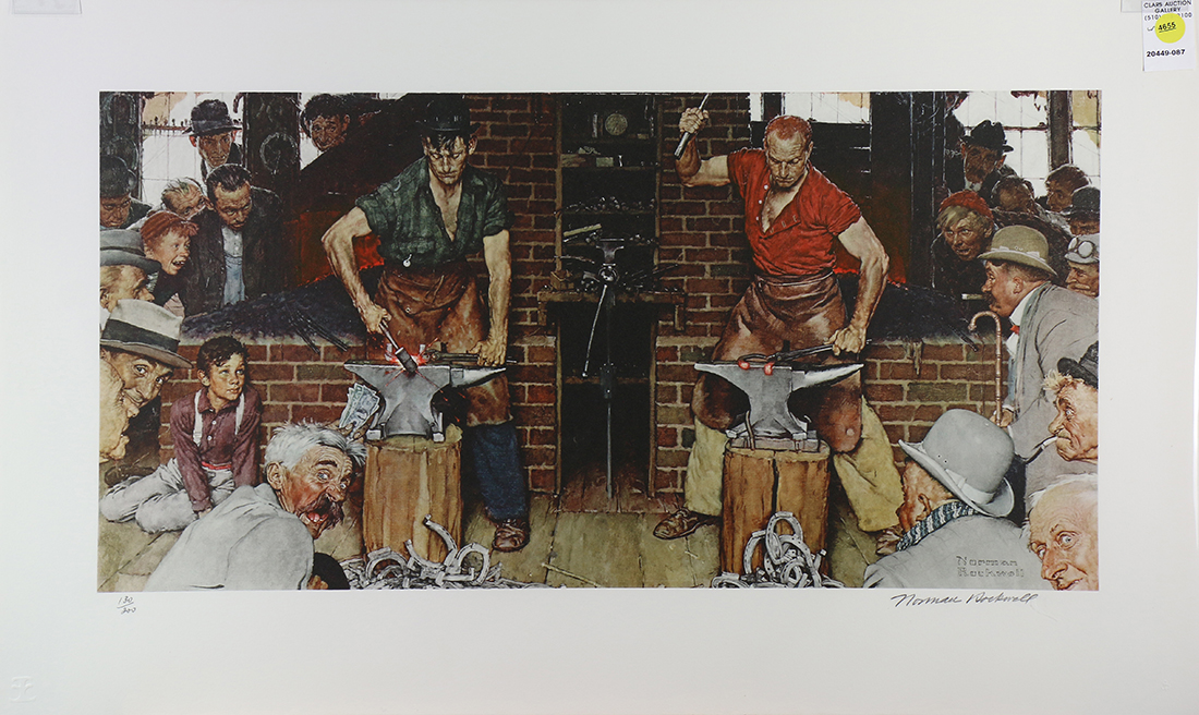 Norman Rockwell (American, 1894-1978), Hard at Work, 1978, lithograph in colors, pencil signed lower