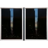 (lot of 2) Peter Wegner (American, b. 1963), "Buildings Made of Sky," dyptich pigment prints, artist