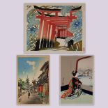 (lot of 11) Japanese woodblock prints: Hasegawa Sadanobu III (1881-1963) depicting a maiko and the