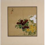 (lot of 5) Japanese calligraphy of tanka poems on tanzaku form paper, one signed Keika, another