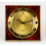 Hermes Jaeger-LeCoultre gold-filled travel alarm clock Dial: round, gold tone, brushed, inner