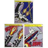 (lot of 3) Roy Lichtenstein (American, 1932-1997), "As I Opened Fire," 1966, set of 3 color