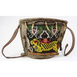 Dayak people, Kalimantan (aka Borneo), Indonesia, tribal beaded baby carrier/basket, having a